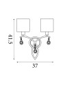 Searchlight® I Аплик Alberto - античен месинг, кристал и ленен абажур I 2 x E14 - 1602-2AB - 3