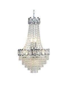 Searchlight® I Полилей Louis Phillipe - хромиран метал и кристал I 6 x E14 - 1611-6CC - Цена | LEDs4economy