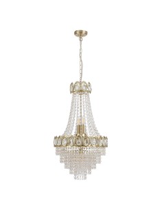 Searchlight® I Полилей Louis Phillipe, сатениран месинг с прозрачни кристали I 6 x E14 - 1611-6SB - Цена | LEDs4economy 2