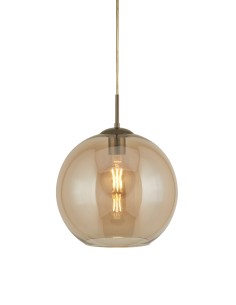Searchlight® I Пендел Balls - Античен месинг и кехлибарено стъкло I 1 x E27 - 1621AM - Цена | LEDs4economy