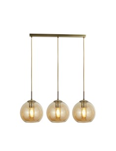 Searchlight® I Пендел Balls Bar - античен месинг и кехлибарено стъкло I 3 x E27 - 1623-3AM - Цена | LEDs4economy