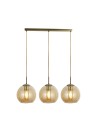 Searchlight® I Пендел Balls Bar - античен месинг и кехлибарено стъкло I 3 x E27 - 1623-3AM
