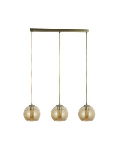 Searchlight® I Пендел Balls Bar - античен месинг и кехлибарено стъкло I 3 x E27 - 1623-3AM - Цена | LEDs4economy 2