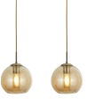 Searchlight® I Пендел Balls Bar - античен месинг и кехлибарено стъкло I 3 x E27 - 1623-3AM - 3