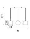 Searchlight® I Пендел Balls - хромиран метал и опушено стъкло I 3 x E27 - 1623-3SM - 4