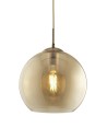 Searchlight® I Пендел Balls - Античен месинг и кехлибарено стъкло I 1 x E27 - 1632AM
