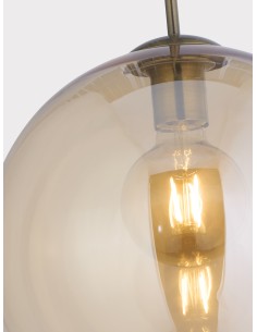 Searchlight® I Пендел Balls - Античен месинг и кехлибарено стъкло I 1 x E27 - 1632AM - Цена | LEDs4economy 2