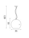 Searchlight® I Пендел Balls - Античен месинг и кехлибарено стъкло I 1 x E27 - 1635AM - 4