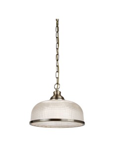 Searchlight® I Пендел Bistro II - античен месинг и стъкло в стил холофан I 1 x E27 - 1682AB - Цена | LEDs4economy 2