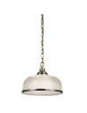 Searchlight® I Пендел Bistro II - античен месинг и стъкло в стил холофан I 1 x E27 - 1682AB - 2