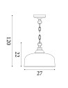 Searchlight® I Пендел Bistro II - античен месинг и стъкло в стил холофан I 1 x E27 - 1682AB - 4