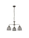 Searchlight® I Полилей Bistro II - античен месинг и стъкло в стил холофан I 3 x E27 - 1683-3AB - 2