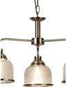 Searchlight® I Полилей Bistro II - античен месинг и стъкло в стил холофан I 3 x E27 - 1683-3AB - 3