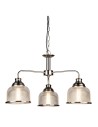 Searchlight® I Пендел Bistro II - сатенено сребро и холофаново стъкло I 3 x E27 - 1683-3SS