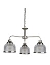 Searchlight® I Пендел Bistro II - сатенено сребро и холофаново стъкло I 3 x E27 - 1683-3SS - 2