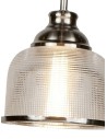 Searchlight® I Пендел Bistro II - сатенено сребро и холофаново стъкло I 3 x E27 - 1683-3SS - 3