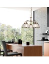 Searchlight® I Полилей Bistro II - античен месинг и стъкло в стил холофан I 5 x E27 - 1685-5AB - 5