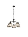 Searchlight® I Пендел Highworth - черен метал и стъкло в стил холофан I 5 x E27 - 1685-5BK