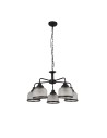 Searchlight® I Пендел Highworth - черен метал и стъкло в стил холофан I 5 x E27 - 1685-5BK - 2