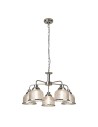 Searchlight® I Пендел Bistro II - сатенено сребро и холофаново стъкло I 5 x E27 - 1685-5SS