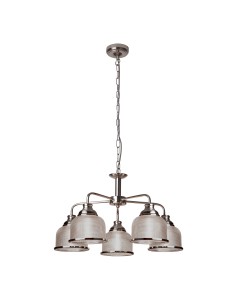 Searchlight® I Пендел Bistro II - сатенено сребро и холофаново стъкло I 5 x E27 - 1685-5SS - Цена | LEDs4economy 2