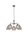 Searchlight® I Пендел Bistro II - сатенено сребро и холофаново стъкло I 5 x E27 - 1685-5SS - 2