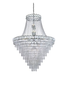 Searchlight® I Полилей Louis Phillipe 2 - хромиран метал и кристал I 28 x E14 - 1711-102CC - Цена | LEDs4economy