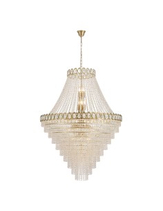 Searchlight® I Полилей Louis Phillipe 2, сатениран месинг с прозрачен цвят I 28 x E14 - 1711-102SB - Цена | LEDs4economy