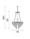 Searchlight® I Полилей Louis Phillipe 1, сатениран месинг с прозрачен цвят I 8 x E14 - 1711-11SB - 4