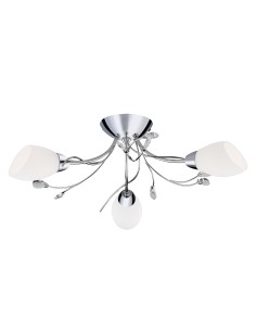 Searchlight® I Gardenia ​​плафон - полиран хром и стъкло I 3 x E14 - 1763-3CC - Цена | LEDs4economy