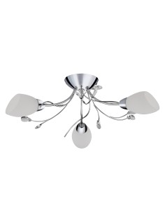 Searchlight® I Gardenia ​​плафон - полиран хром и стъкло I 3 x E14 - 1763-3CC - Цена | LEDs4economy 2