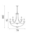 Searchlight® I Пендел Belfry - тъмен бронз и кафяв метал I 9 x E14 - 1849-9BZ - 4