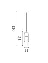 Searchlight® I Пендел Telescope - матово черен метал I 1 x GU10 - 1891-1BK - 4