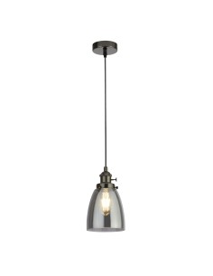 Searchlight® I Пендел Camden - черен хромиран метал и опушено стъкло I 1 x E27 - 1921-1BC - Цена | LEDs4economy
