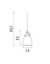 Searchlight® I Пендел Camden - черен хромиран метал и опушено стъкло I 1 x E27 - 1921-1BC - 4