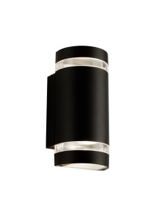 Searchlight® I Аплик Sheffield за външно ползване - черна, стъкло и поликарбонат I 2 x GU10 - 2002-2BK-LED - Цена | LEDs4economy