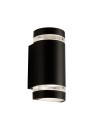 Searchlight® I Аплик Sheffield за външно ползване - черна, стъкло и поликарбонат I 2 x GU10 - 2002-2BK-LED