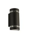 Searchlight® I Аплик Sheffield за външно ползване - черна, стъкло и поликарбонат I 2 x GU10 - 2002-2BK-LED - 2