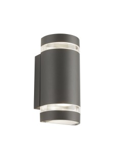 Searchlight® I Аплик Sheffield за външно ползване - сива, стъкло и поликарбонат I 2 x GU10 - 2002-2GY-LED - Цена | LEDs4economy