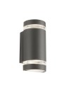 Searchlight® I Аплик Sheffield за външно ползване - сива, стъкло и поликарбонат I 2 x GU10 - 2002-2GY-LED