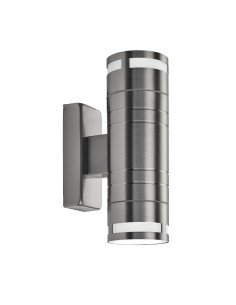Searchlight® I Външен аплик Metro - неръждаема стомана, метал и стъкло I 2 x GU10 - 2018-2-LED - Цена | LEDs4economy