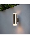 Searchlight® I Външен аплик Metro - сатенено сребриста, метал и стъкло I 2 x LED - 2100SN - 5