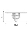 Searchlight® I LED Плафон Deluge, златист метал с кристално стъкло I x LED - 21126-32GO - 4