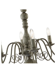 Searchlight® I Пендел Greythorne - Текстуриран сив метал I 8 x E14 - 2268-8GY - Цена | LEDs4economy 2