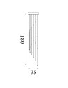 Searchlight® I LED Полилей Flare 12L за стълбище, сатениран месинг I x LED - 22712SB - 4