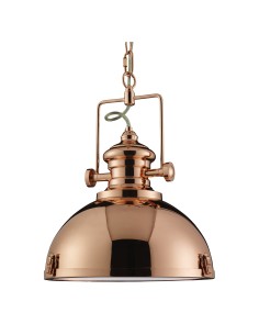Searchlight® I Пендел Louisiana - меден метал и прозрачна леща I 1 x E27 - 2297CU - Цена | LEDs4economy 2