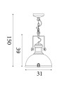 Searchlight® I Пендел Louisiana - меден метал и прозрачна леща I 1 x E27 - 2297CU - 4