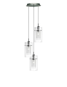 Searchlight® I Пендел Duo I - хромиран метал и двойно стъкло I 3 x E14 - 2300-3 - Цена | LEDs4economy