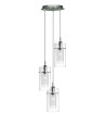 Searchlight® I Пендел Duo I - хромиран метал и двойно стъкло I 3 x E14 - 2300-3