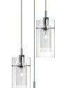 Searchlight® I Пендел Duo I - хромиран метал и двойно стъкло I 3 x E14 - 2300-3 - 3